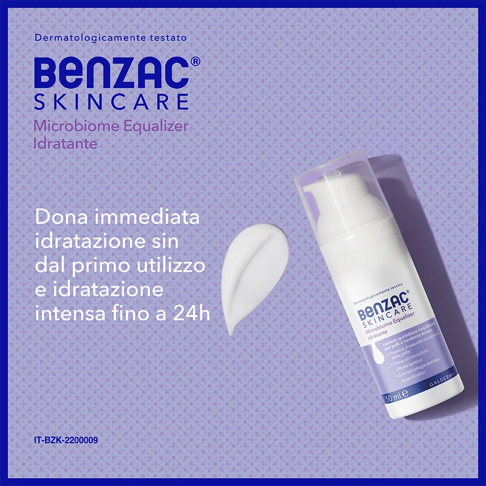 Benzac Skincare Microbiome Equalizer 50 ml Lozione Idratante Viso Pelle Acneica
