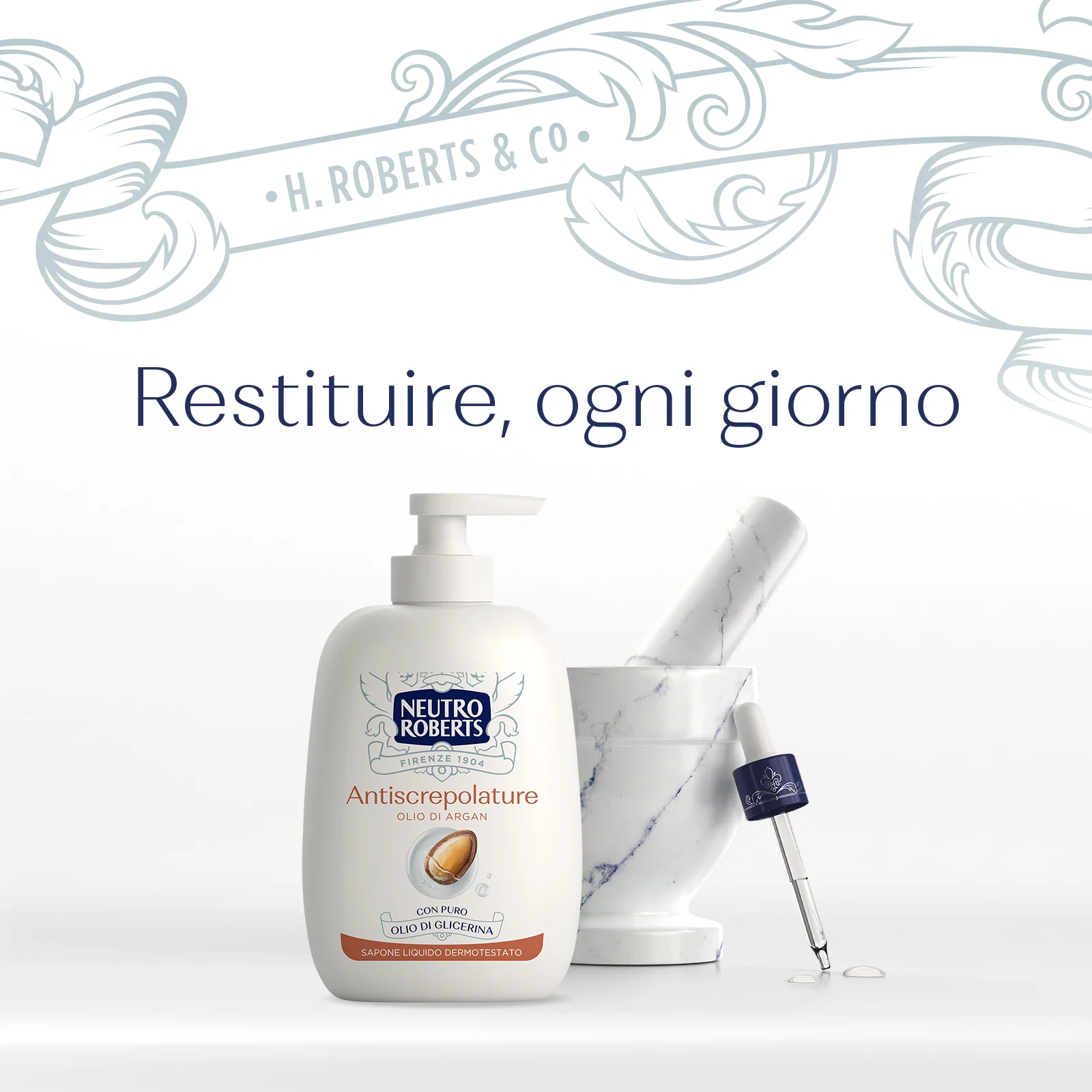 Neutro Roberts Sapone Antiscrepolature 200 ml Con Olio di Argan 100% di Origine Naturale