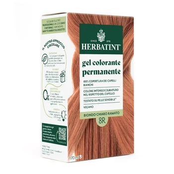 Herbatint Gel Colorante Permanente 8R Biondo Chiaro Ramato 170 Ml Colore Intenso e Duraturo
