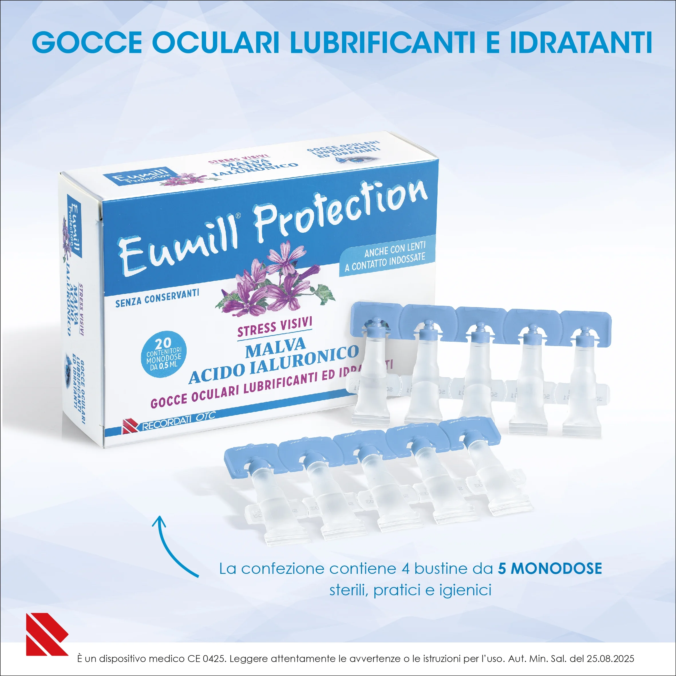 Eumill Protection Gocce Oculari 20 Flaconcini Occhi Stanchi e Secchi