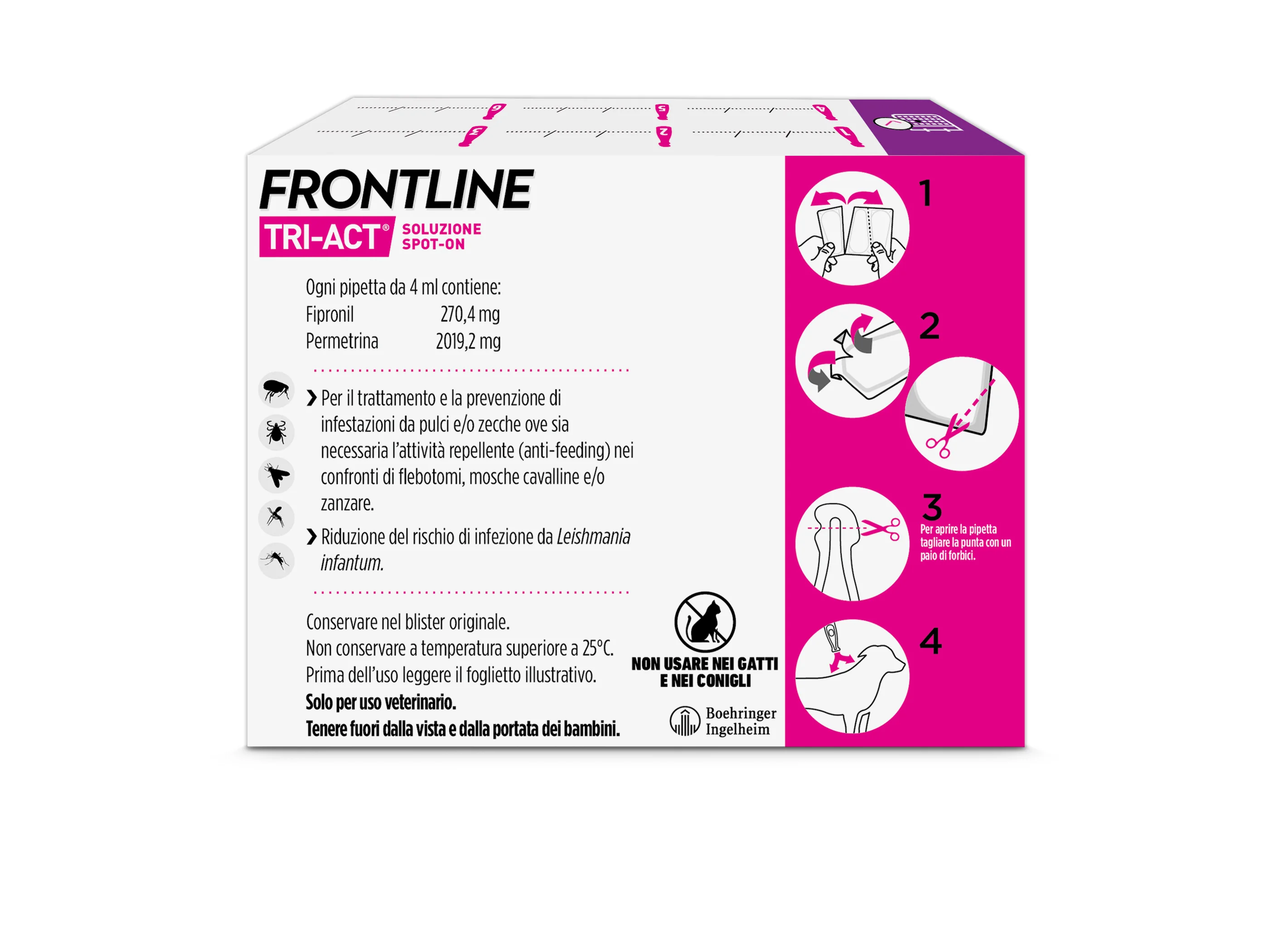 Frontline Tri-Act X6 Antiparassitario Per Cani Contro Parassiti E Insetti Volanti (20-40Kg)