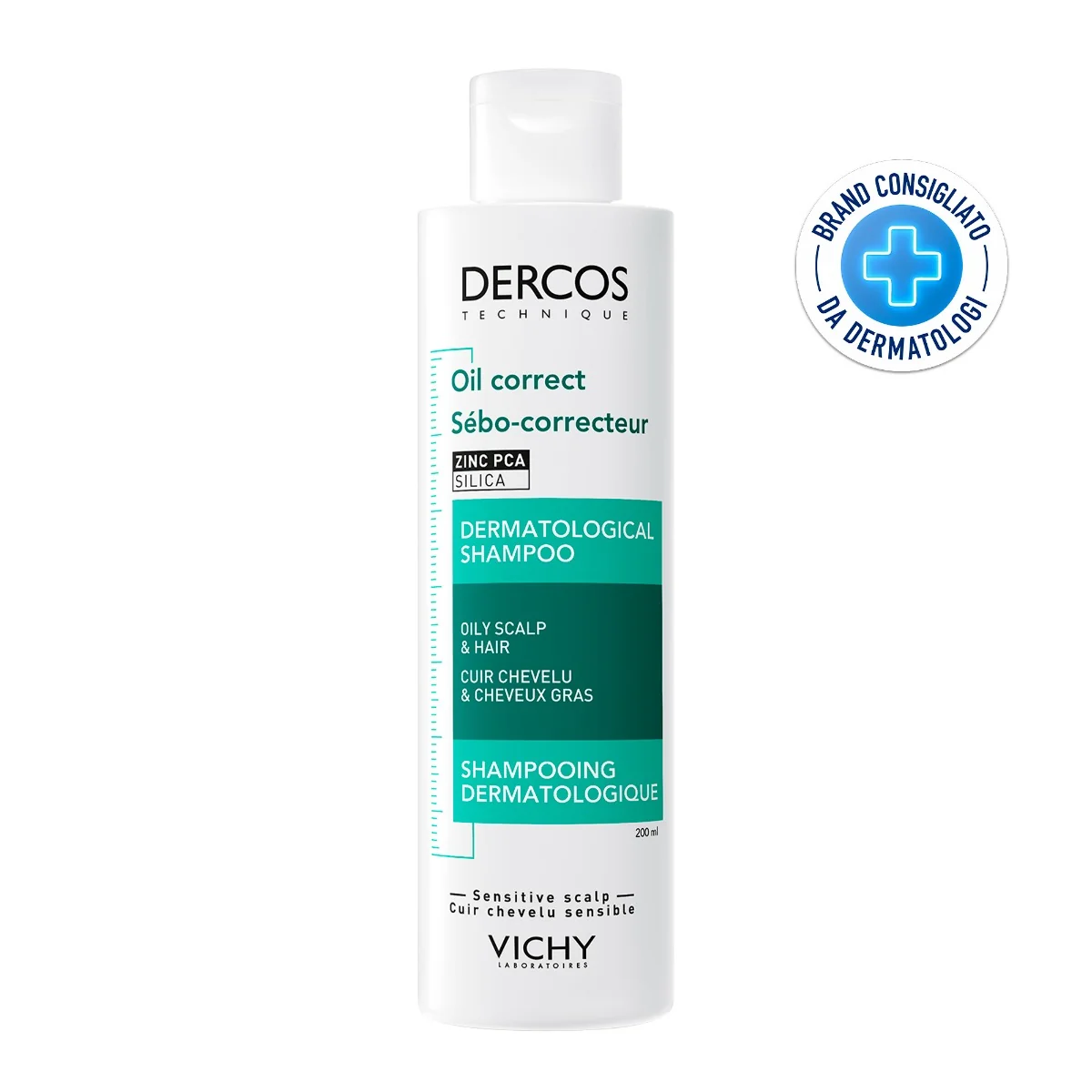 Vichy Dercos Shampoo Sebo Regolatore 200 Ml Capelli Grassi
