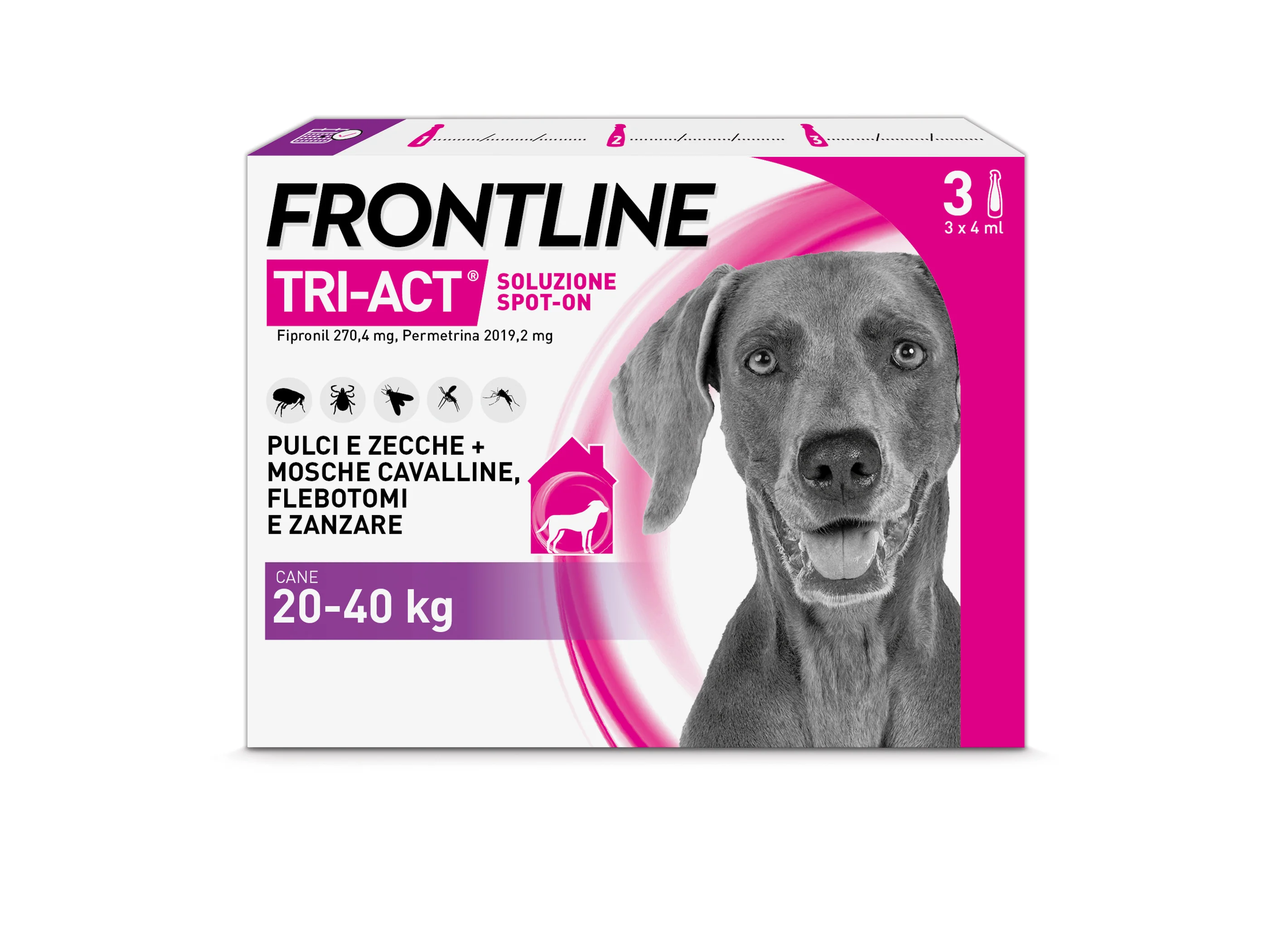 Frontline Tri-Act X3 Antiparassitario Per Cani Contro Parassiti E Insetti Volanti (20-40Kg)