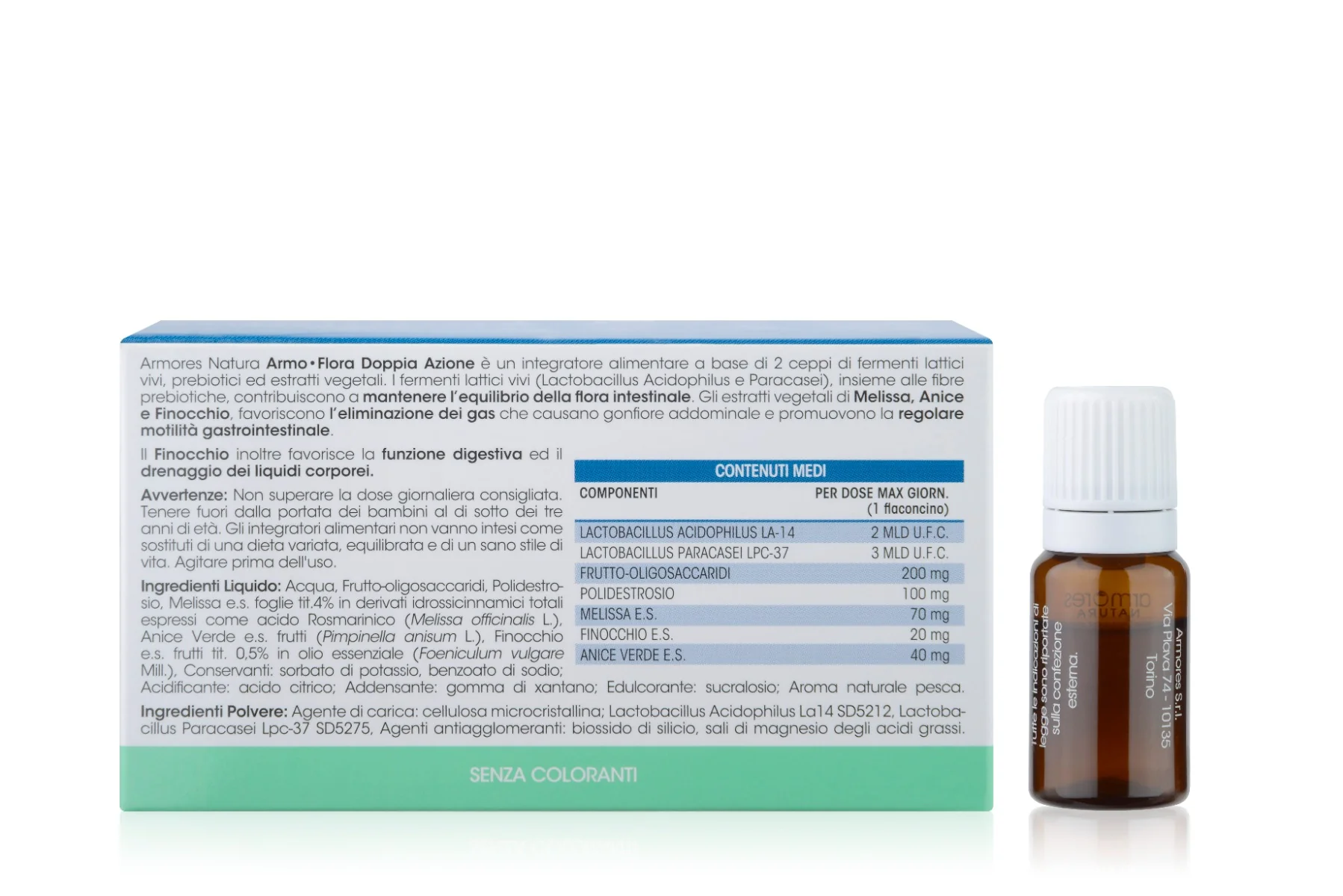 Armores Armo Flora Doppia Azione 10 Flaconcini Da 10 ml Equilibrio Flora Intestinale