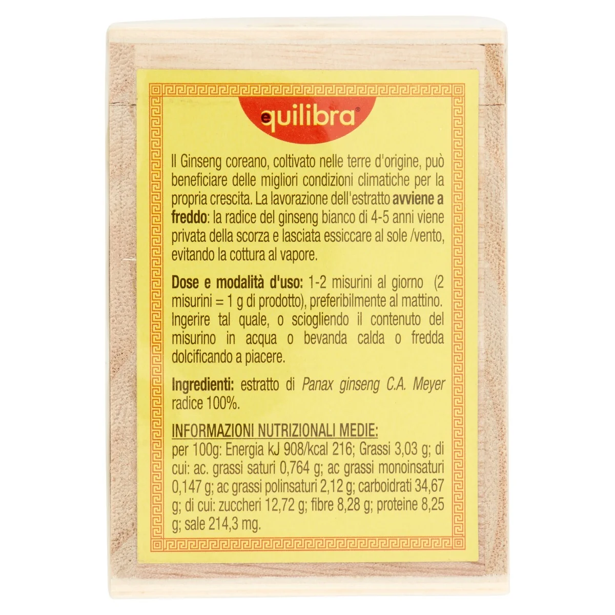 Equilibra Korean Ginseng Extract 100% Pu Estratto Puro