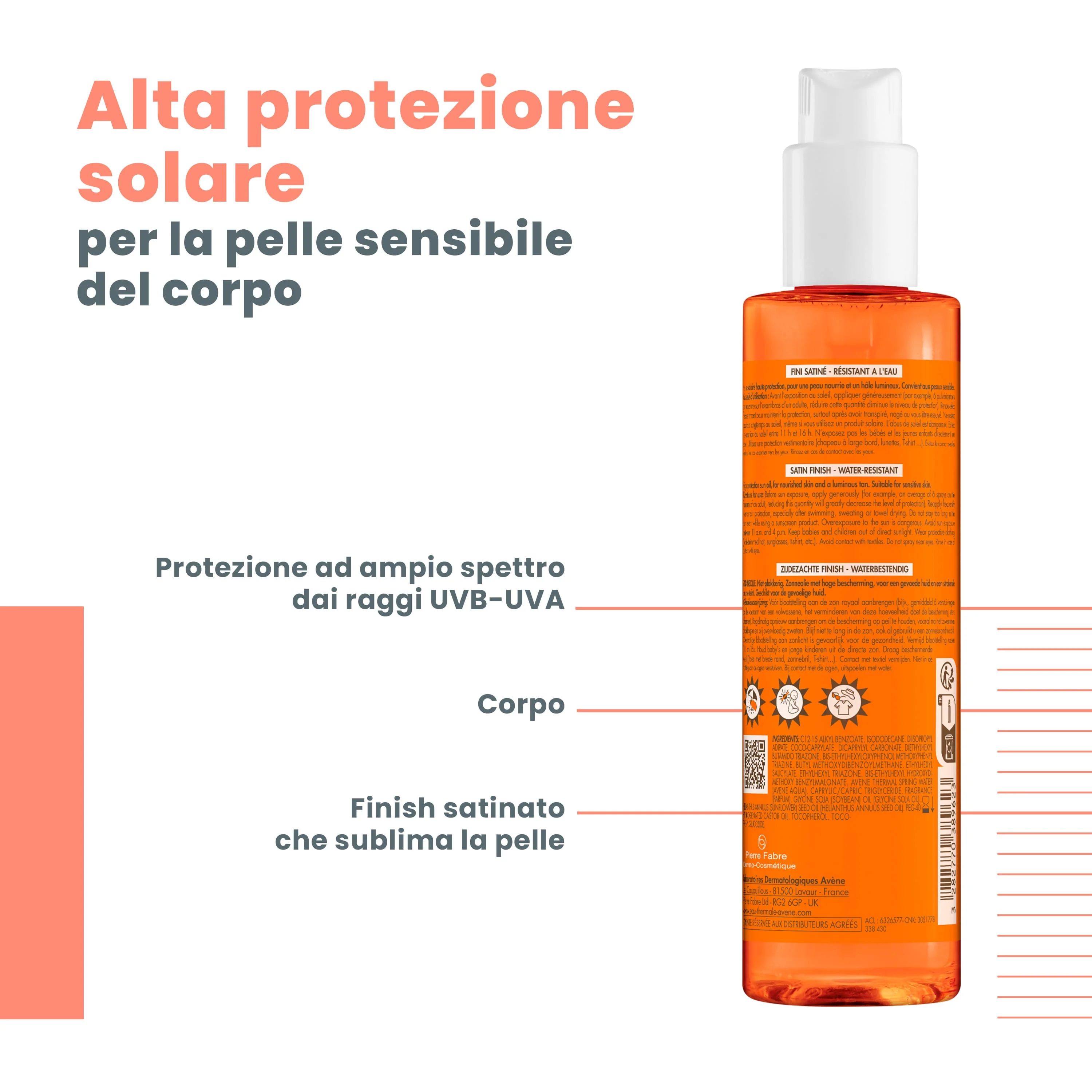 Eau Thermale Avène Olio Solare SPF 30 200 ml Protezione Alta