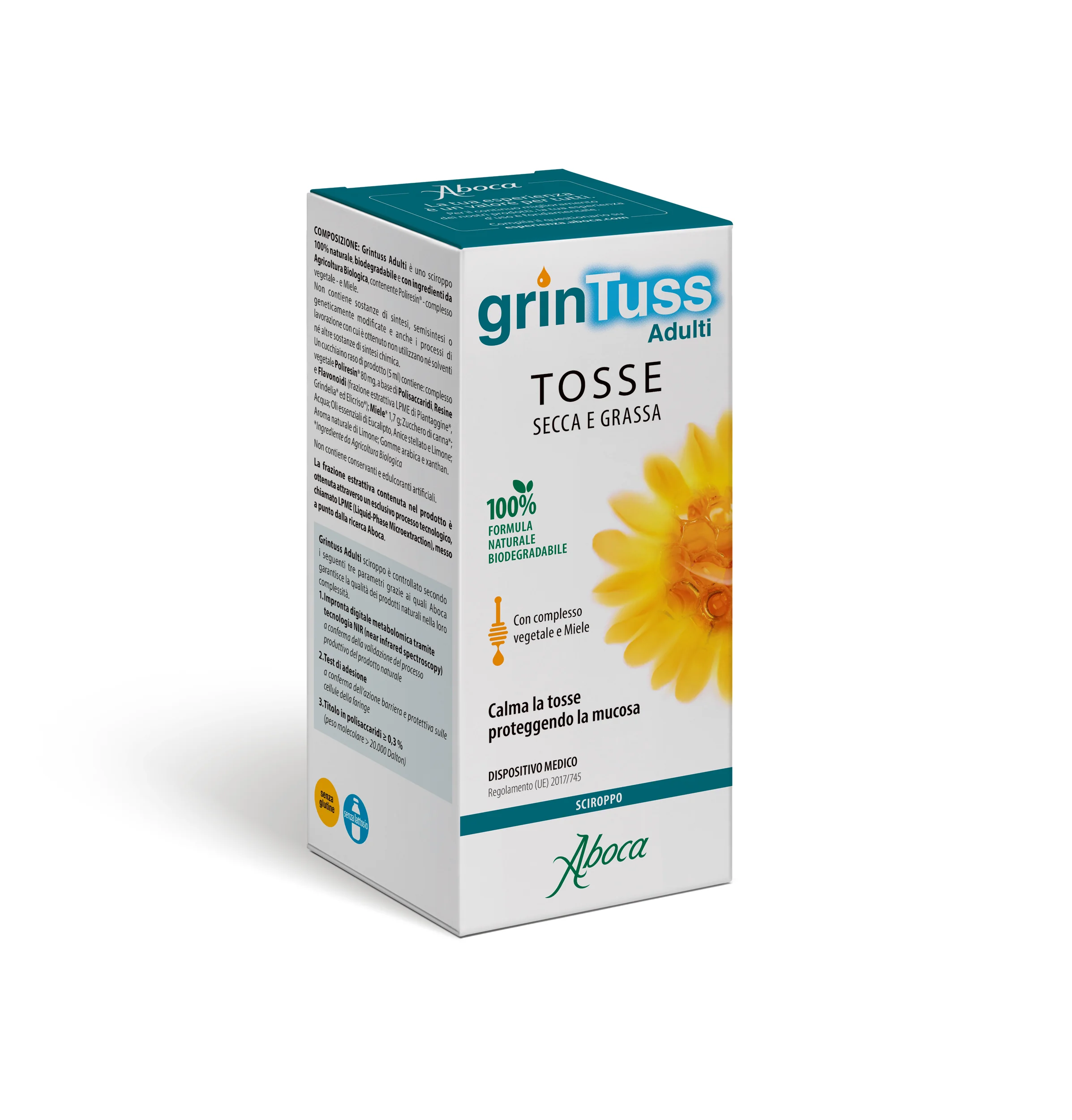 Aboca Grintuss Adulti Sciroppo 180 g Integratore Tosse Secca e Grassa
