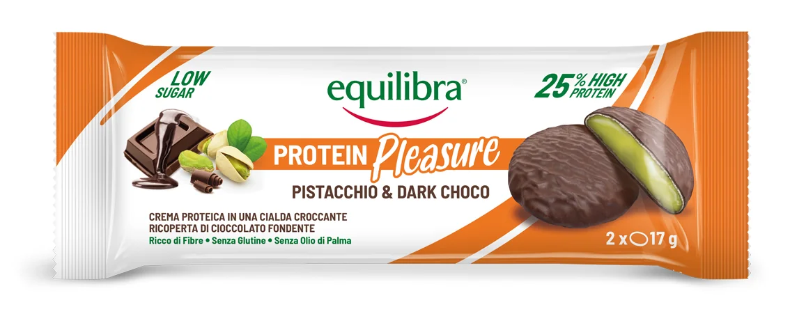 Equilibra Dobloni Pist&Dark Choco 2x17 G Snack Proteico Gusto Pistacchio