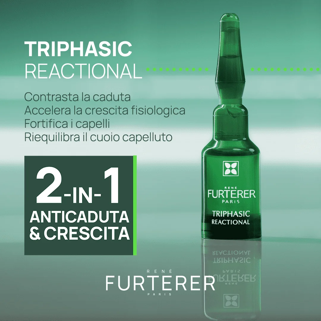René Furterer Triphasic  Reactional Trattamento 2-in-1 Anticaduta & Crescita 12 unità Caduta Reazionale