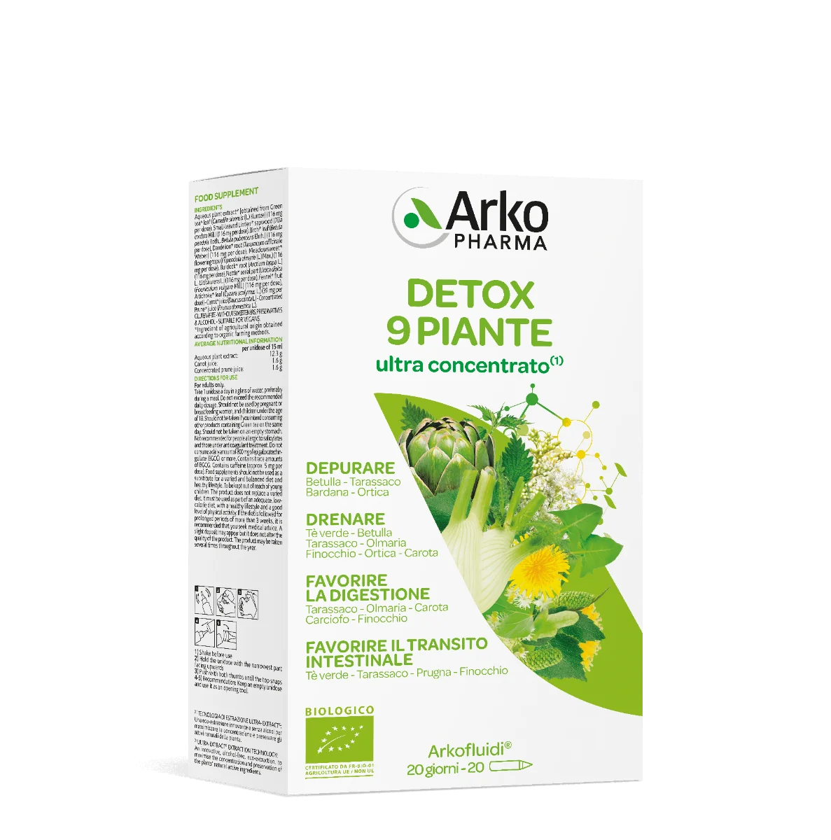 Arkopharma Detox Bio 20 Flaconcini Detossificante