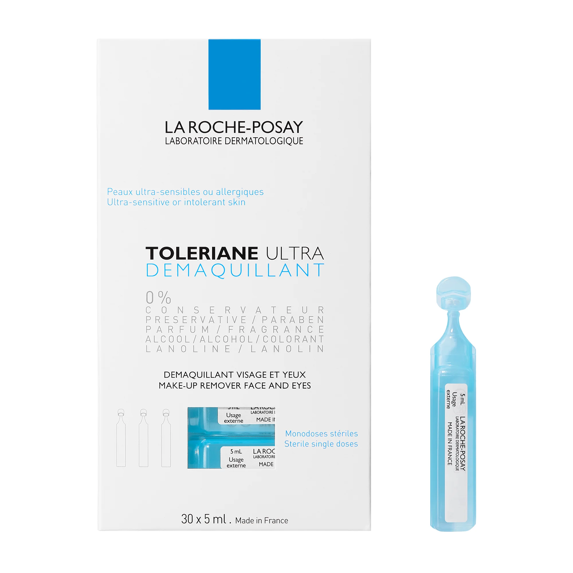 La Roche Posay Toleriane Ultra Demaquillant Monodosi 30x5 Ml Struccante viso e occhi