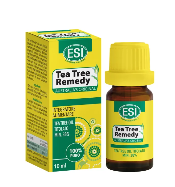 Esi Tea Tree Remedy Oil Olio Essenziale Puro di Tea Tree Integratore 10 ml Antibatterico e Antimicotico