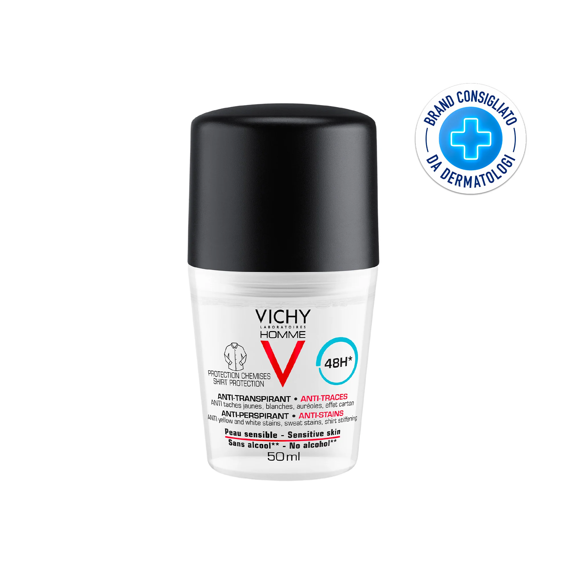 Vichy Homme Deodorante Anti Macchie 50 Ml Protezione duratura