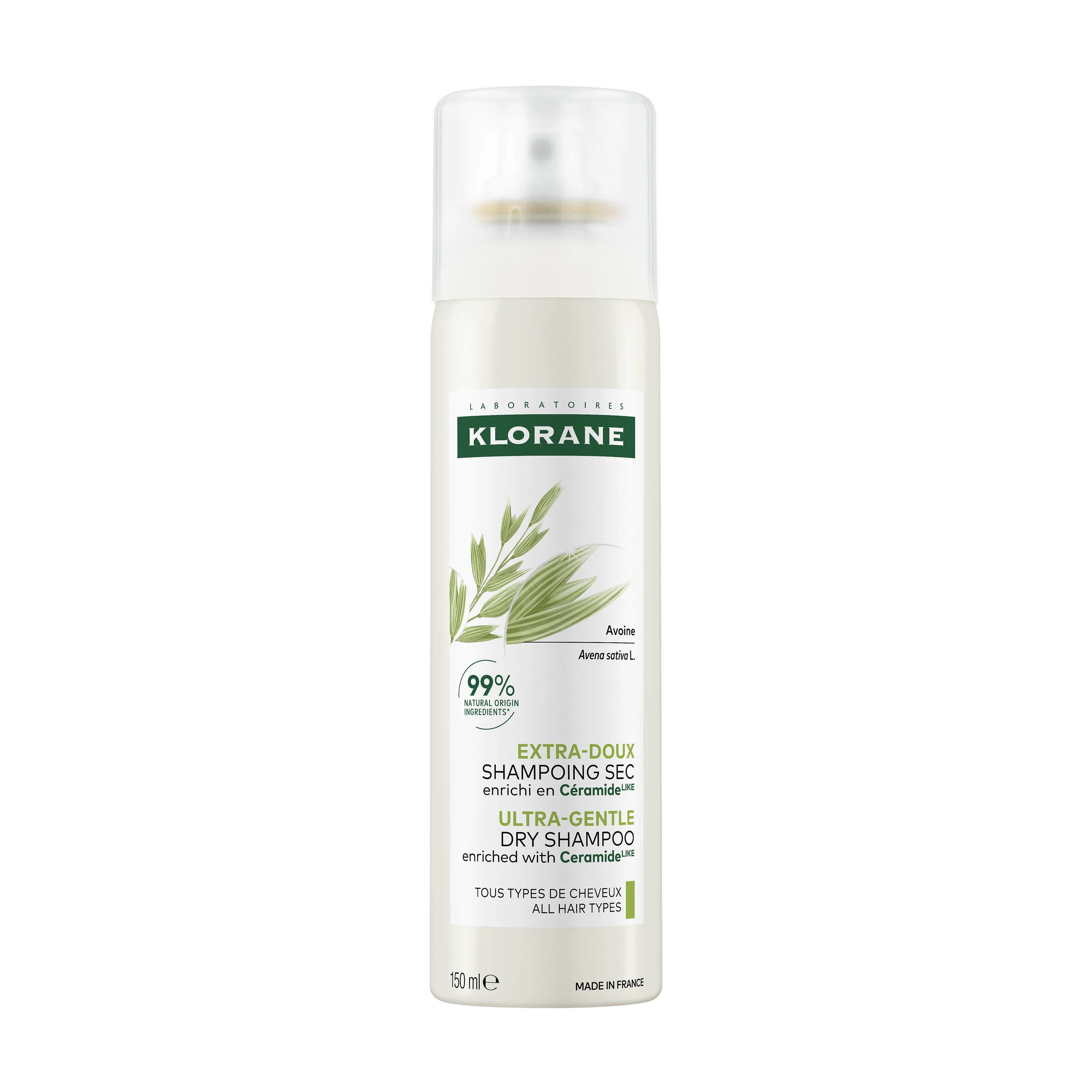 Klorane Shampoo Secco Extra-Delicato all’Avena & Ceramideᴸᴵᴷᴱ 150 ml Tutti i Tipi di Capelli