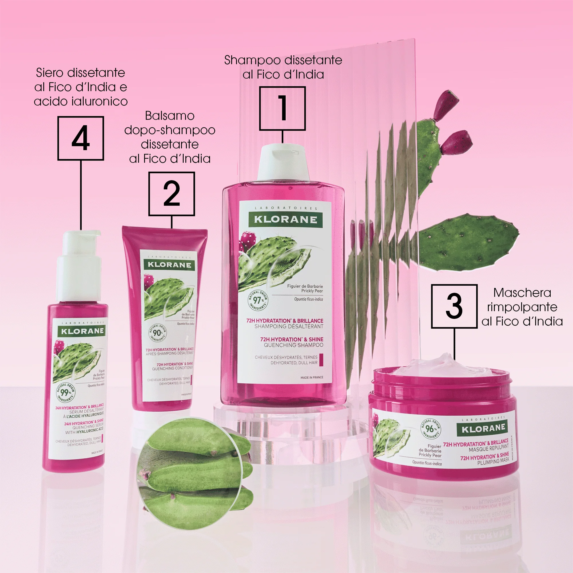 Klorane Shampoo idratante e illuminante Fico d’India 400 ml Idratante e illuminante