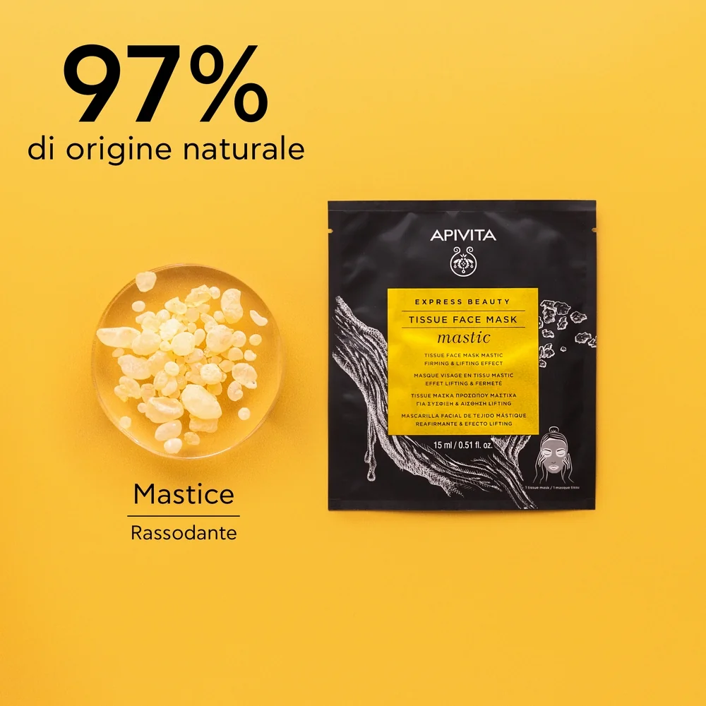 Apivita Express Sheet Mask Mastic/20 15 Ml Maschera In Tessuto Liftante e Rassodante