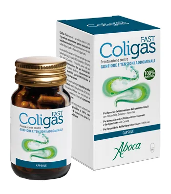 Aboca Coligas Fast 50 Capsule - Integratore per Digestione e Eliminazione Gas Intestinali