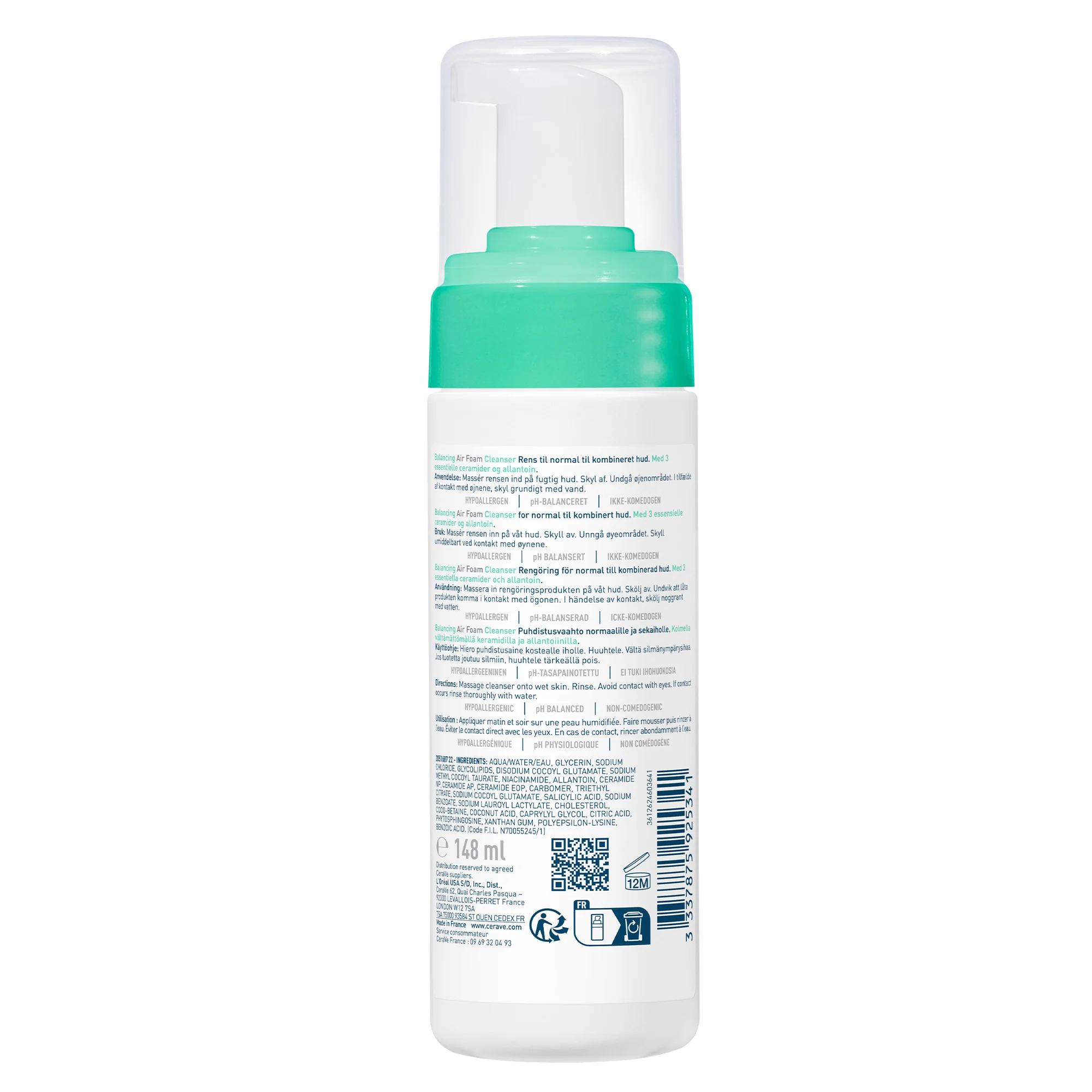 Cerave Detergente Mousse Riequilibrante 148 ml Pelle da Normale a Mista