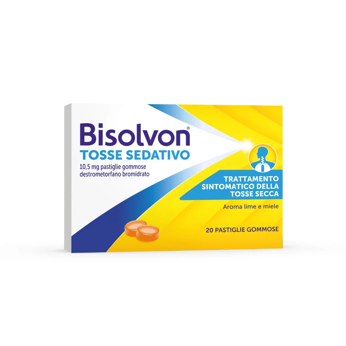 Bisolvon Tosse Sedativo 10,5 mg 20 Pastiglie Gommose Calma la Tosse