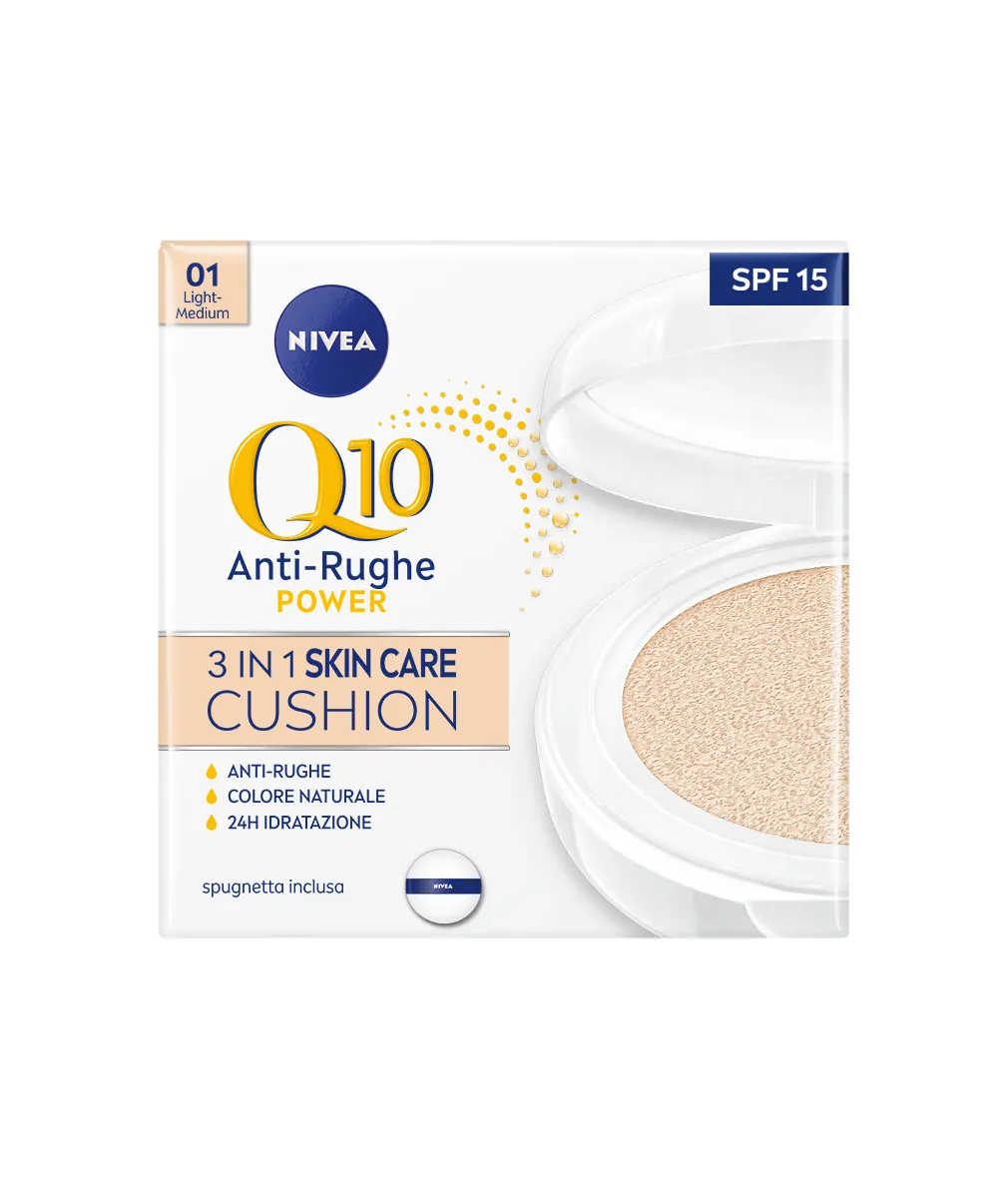 Nivea Q10 Plus Anti-Age 3 in 1 Skin Care Cushion Light/Medium Anti-rughe, Idratante