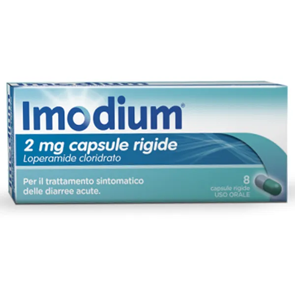 Imodium 2 mg Loperamide Antidiarroico 8 Capsule Rigide