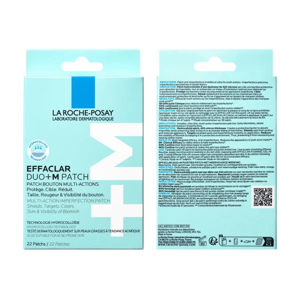 La Roche Posay Effaclar Duo+M Unspot Patches 22 Pezzi Trattamento Invisibile Anti Imperfezioni