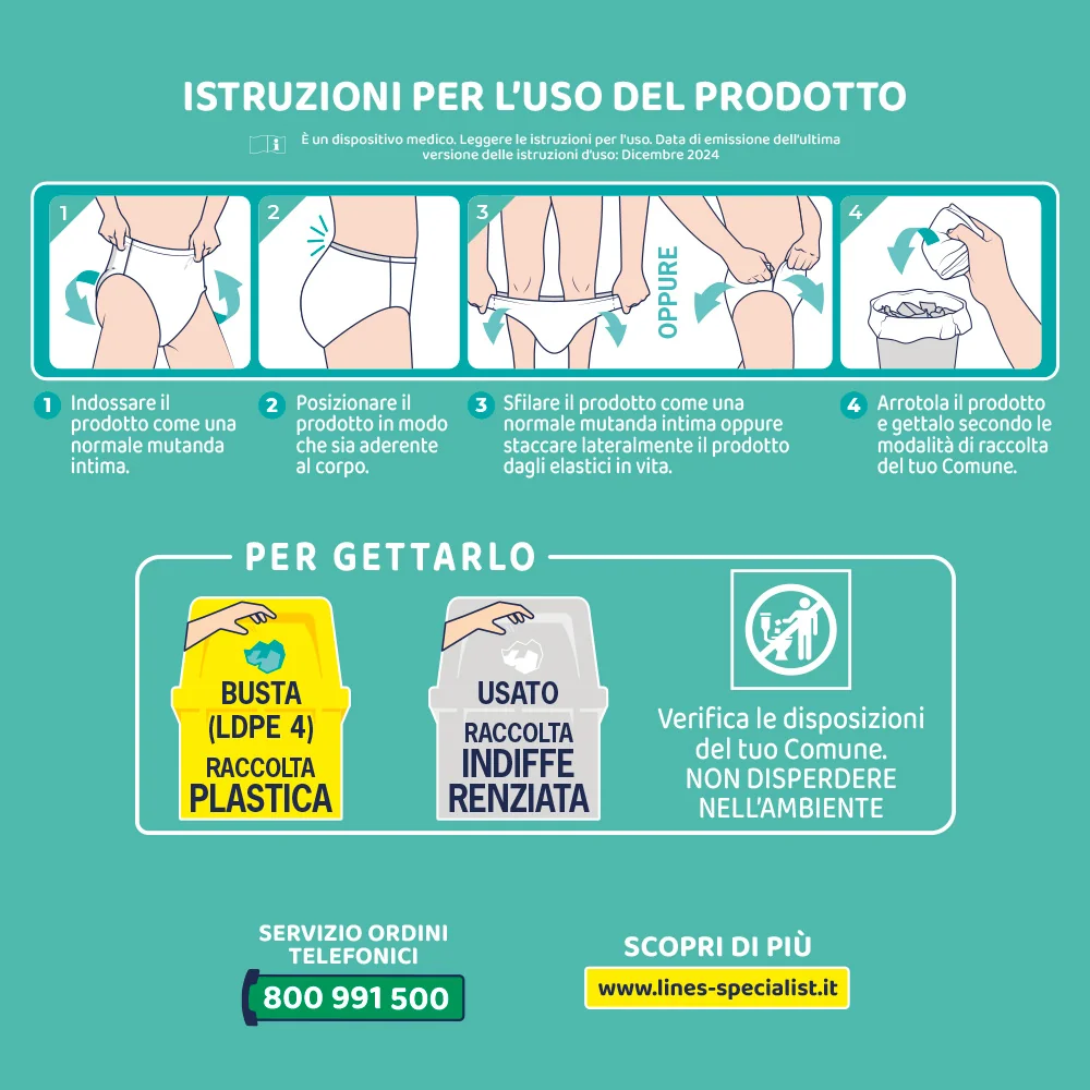 Lines Specialist Derma Pants Plus L 14 pezzi per incontinenza
