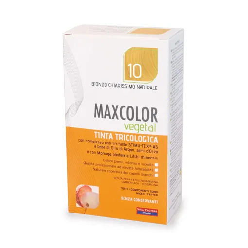 Max Color Vegetal 10 Biondo Chiarissimo Naturale 140 ml Tintura Capelli