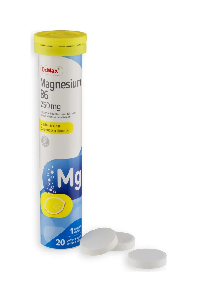 Dr. Max Magnesio B6 20 Compresse Effervescenti Riduce Stanchezza e Rafforza Sistema Immunitario.