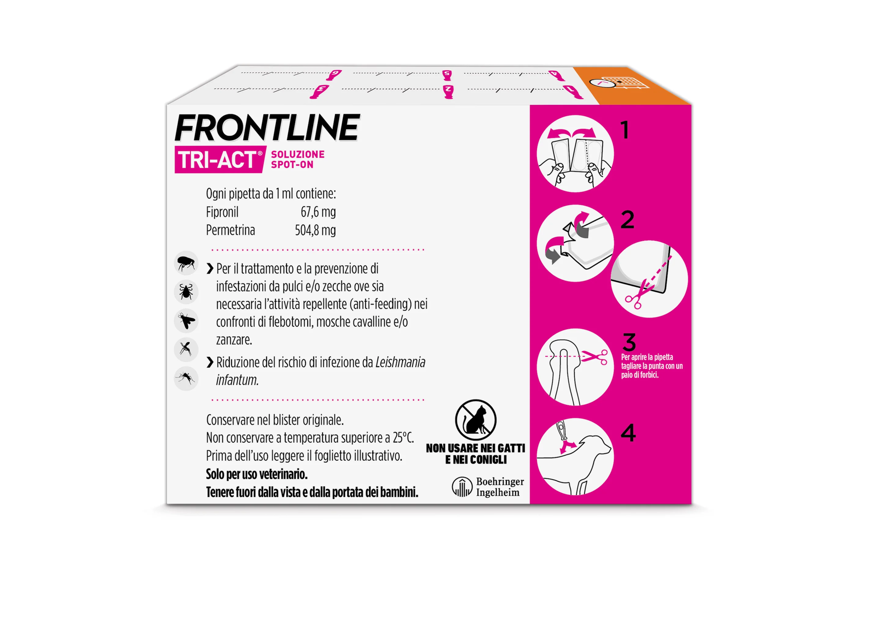 Frontline Tri-Act X6 Antiparassitario Per Cani Contro Parassiti E Insetti Volanti (5-10Kg)