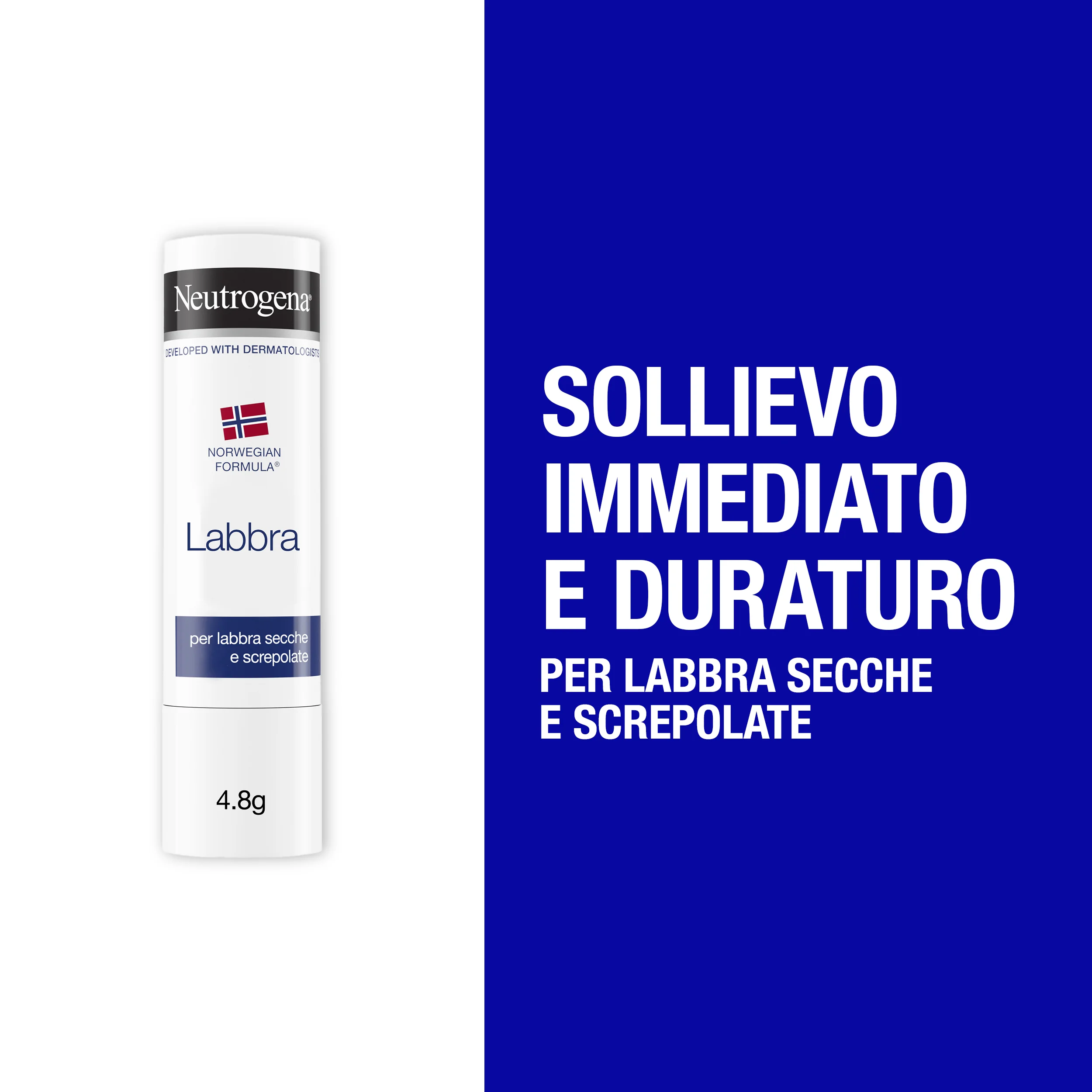 Neutrogena Formula Norvegese Balsamo Labbra Stick 4.8 g Burrocacao per labbra secche e screpolate