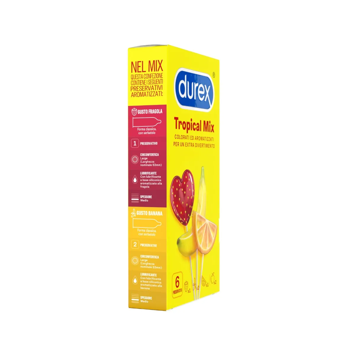 Durex Tropical 6 Profilattici Aromatizzati ai Gusti di Frutta