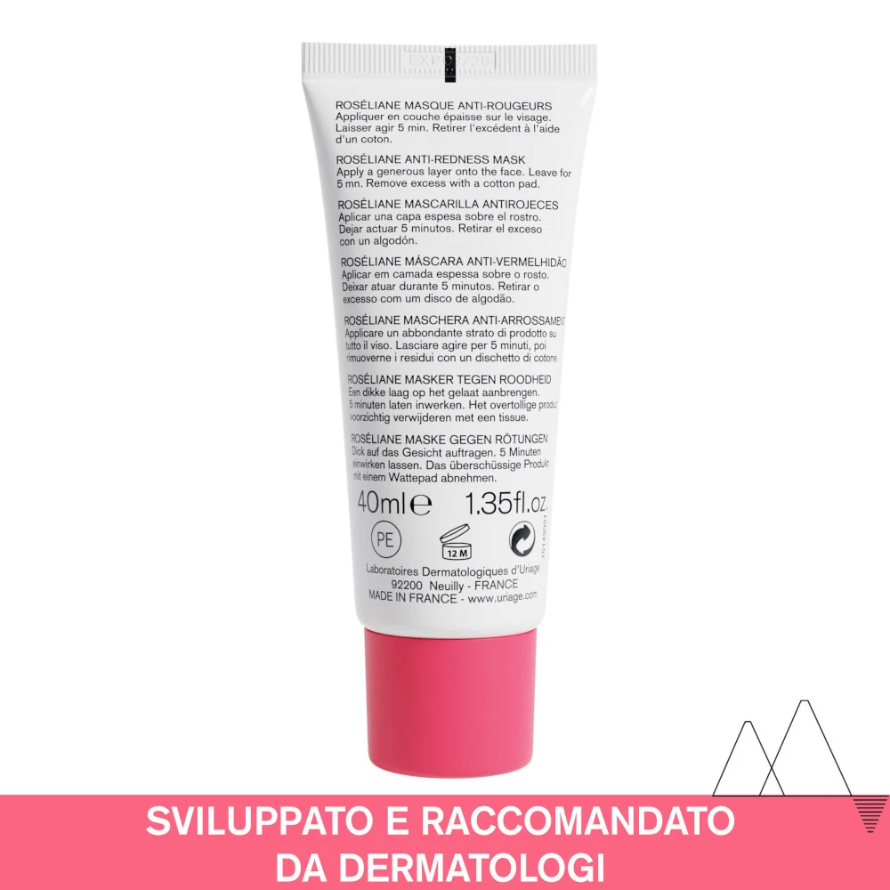 Uriage Rosèliane Maschera Anti-rossore Lenitiva Viso 40 ml Pelle Sensibile