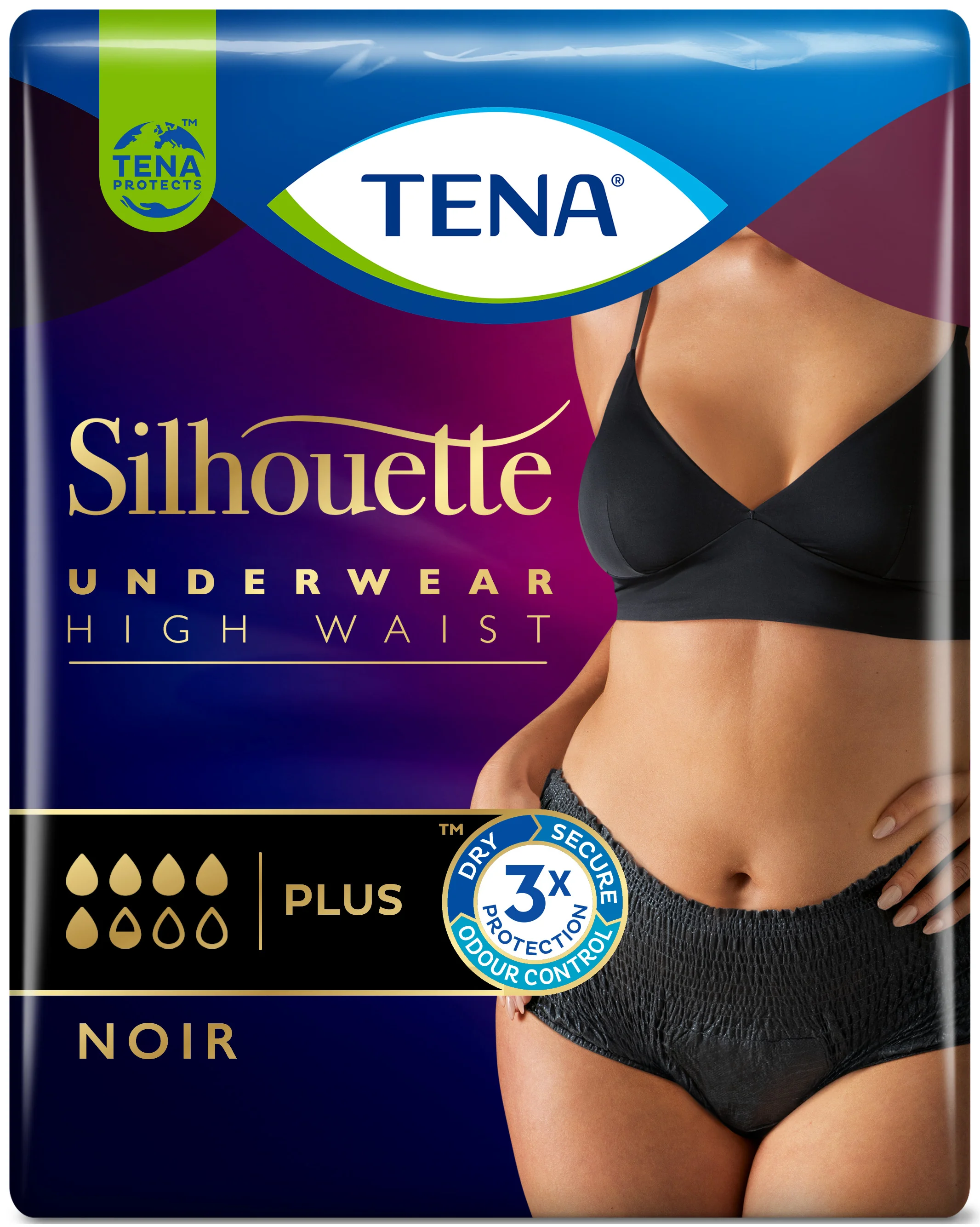 Tena Silhouette Noir L Vita Alta 8 Pezzi Mutadine Assorbenti Colore Nero