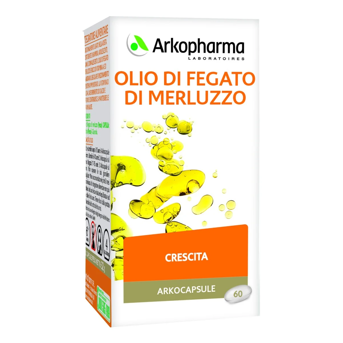 Arkopharma Olio Di Merluzzo 60 Capsule Vitamina A e Vitamina D