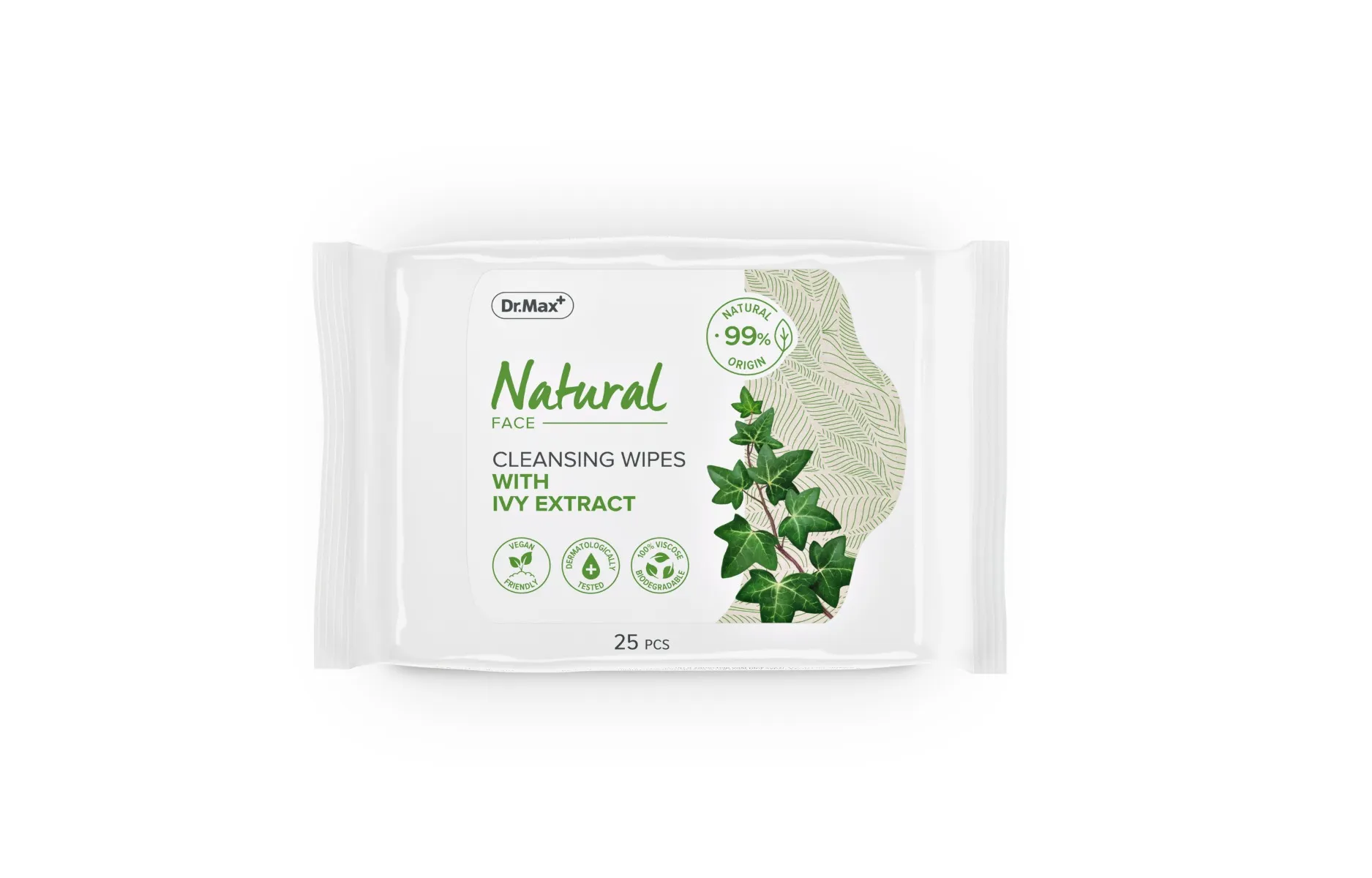 Dr.Max Natural Cleansing Wipes with Ivy Extract 25 Pezzi Salviettine Struccanti Per Tutti i tipi di Pelle