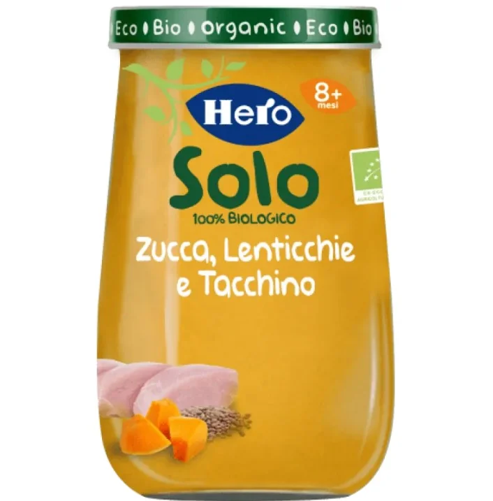 Hero Solo Omogeneizzato Zucchine Lenticchie Tacchino 190 g 100% Bio