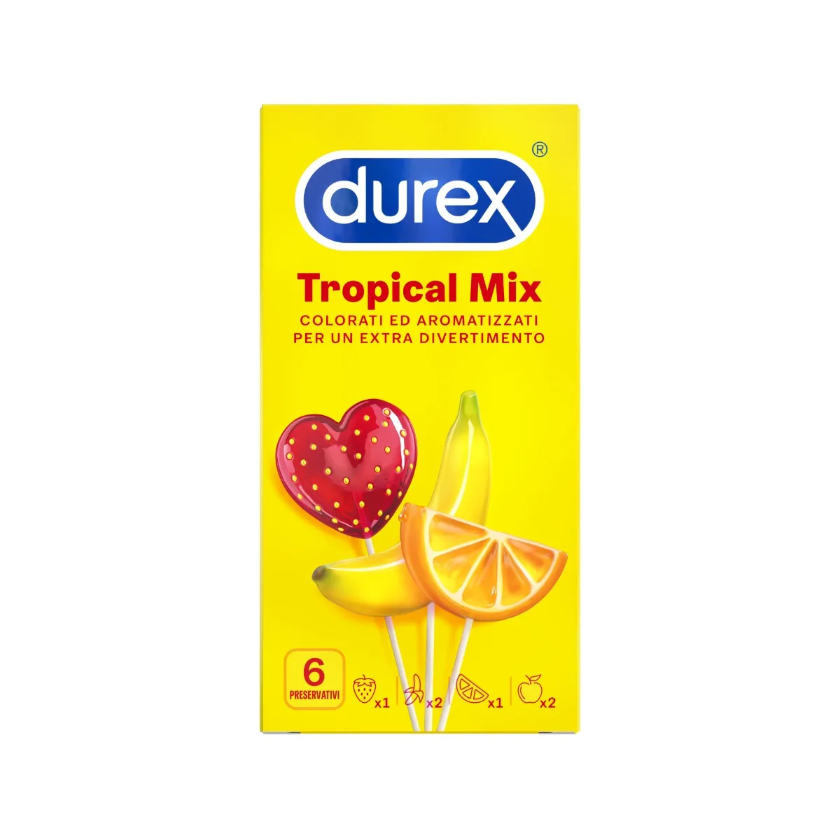 Durex Tropical 6 Profilattici Aromatizzati ai Gusti di Frutta