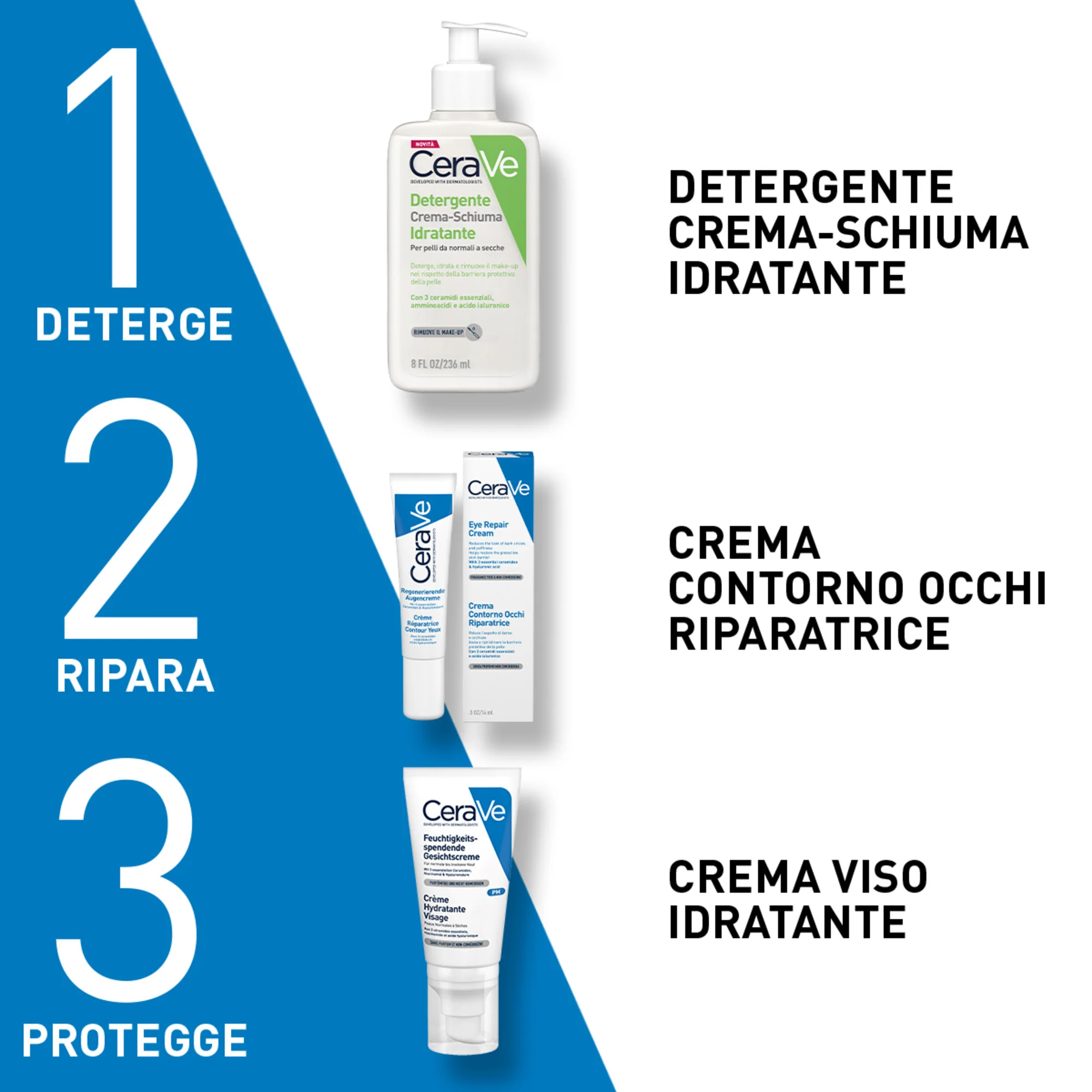 Cerave Crema per il Viso 50 Ml Idratante con Acido Ialuronico per uso quotidiano