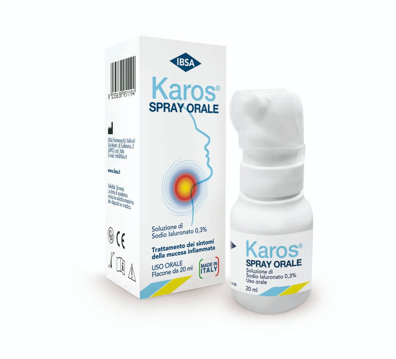 Karos Spray Orale 0,3% 20 ml Gola Infiammata