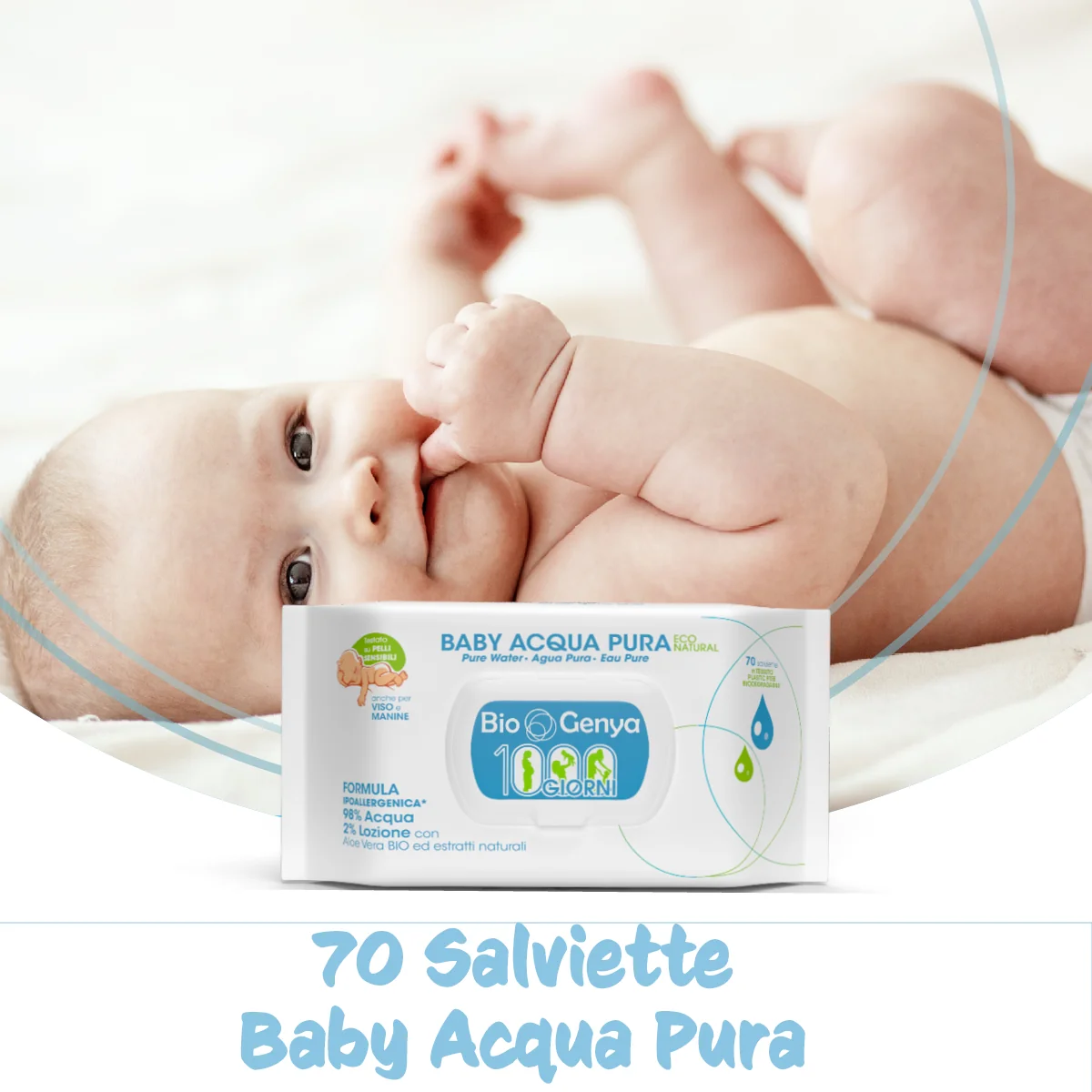 Biogenya Eco Natural Baby Acqua Millegiorni 70 salviettine Detergenti bambini