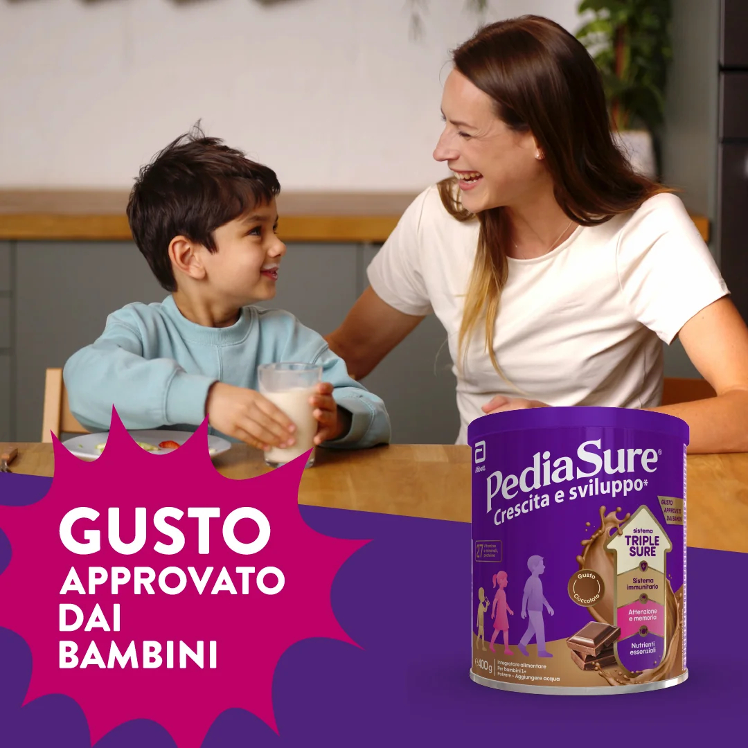 Pediasure Crescita E Sviluppo Integratore Multivitaminico Per Bambini Formato 400g Gusto Cioccolato Integratore per la Crescita