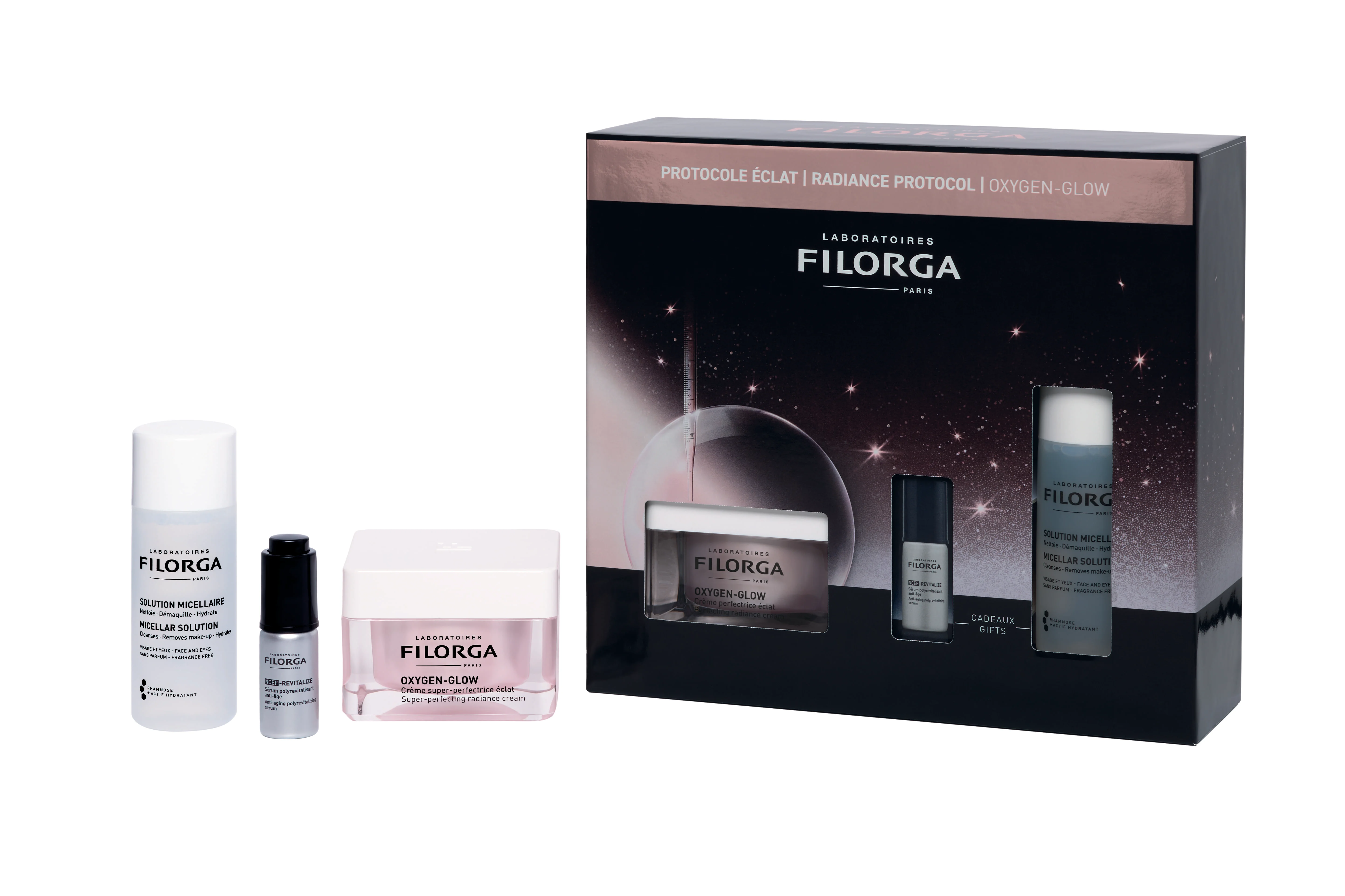 Filorga Xmas Coffret Oxygen Glow 2025 OXYGEN-GLOW CREMA - 50ml + NCEF-REVITALIZE SERUM - 5ml + SOLUZIONE MICELLARE - 50ml