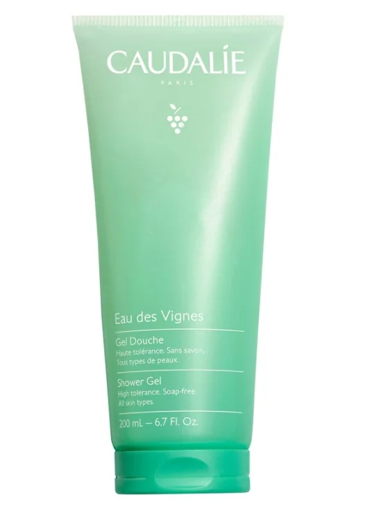 Caudalie Gel Doccia Eau Des Vignes 200 ml Detergente Delicato al Muschio Bianco, Bergamotto e Iris