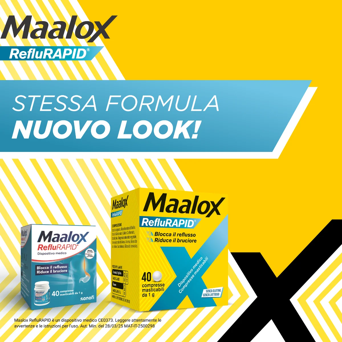 Maalox Reflurapid 40 Compresse Masticabili Reflusso e Acidità