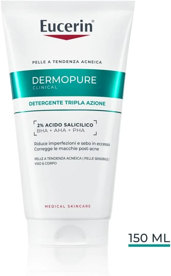 Dermopure Clinical Detergente Tripla Azione 150 ml Pelle Grassa a Tendenza Acneica