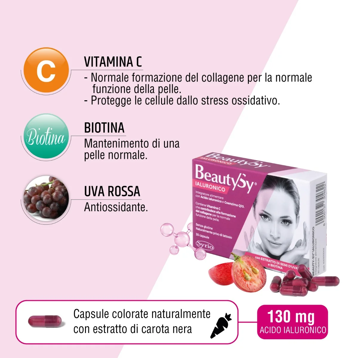 Beauty Sy Ialuronico 30 Capsule Benessere Pelle