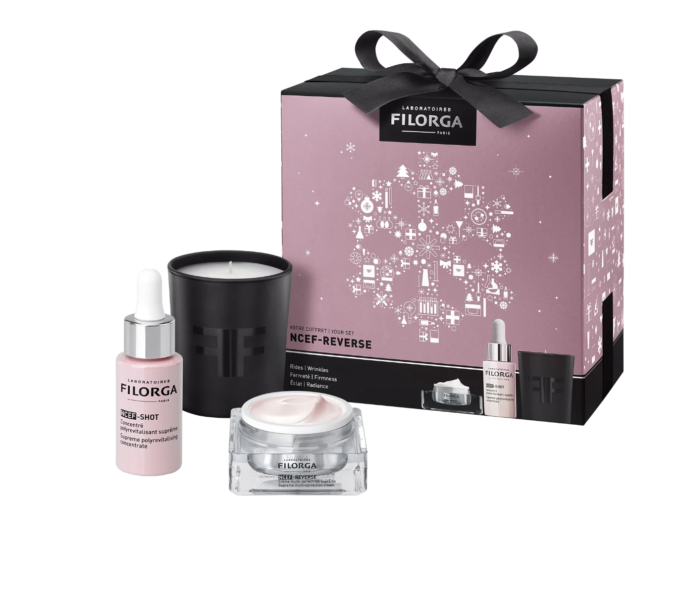 Filorga NCEF Love Box NCEF Shot Siero 15 ml + NCEF Reverse 15 ml + Candela Profumata