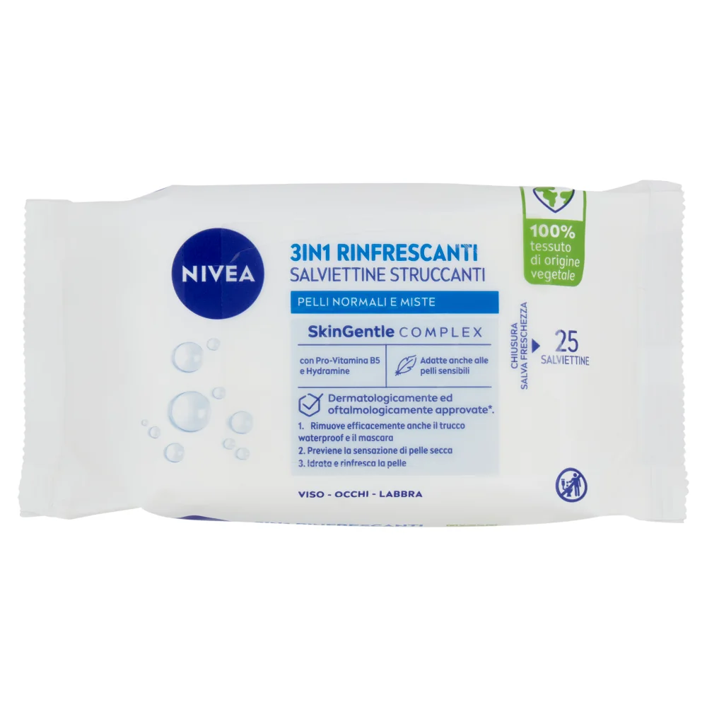Salvietti Struccanti Nivea Pelle Normale/Mista 25pz Struccante e Per Pelle Normale/Mista