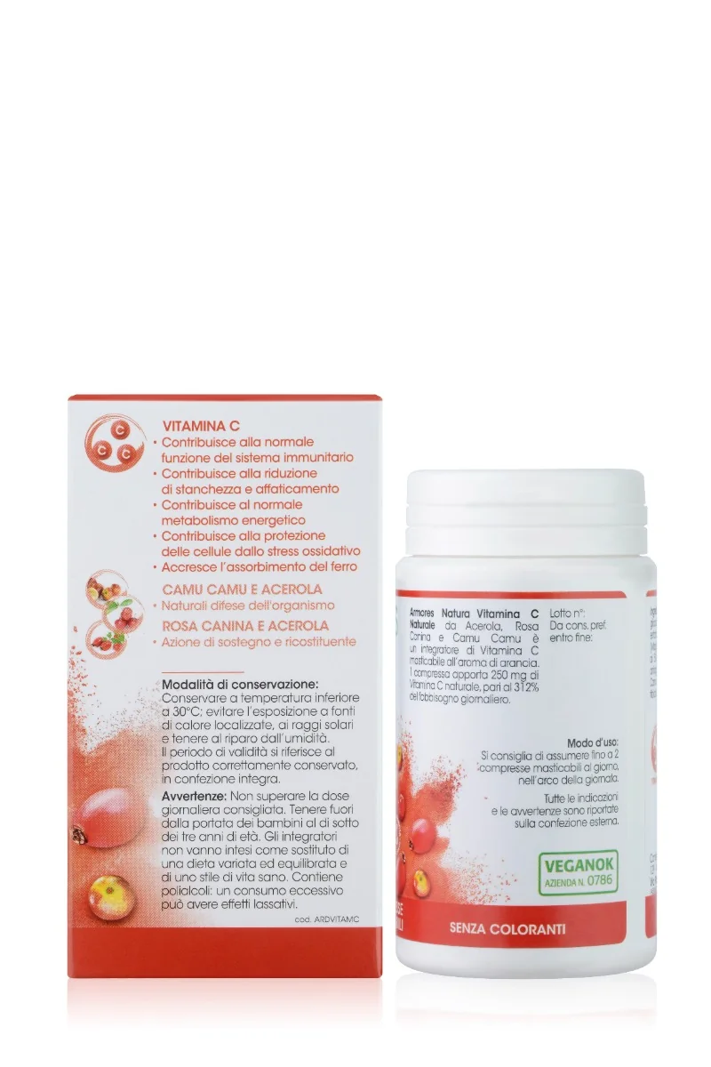 Armores Natura Vitamina C Naturale 60 Compresse Masticabili Per il Sistema Immunitario